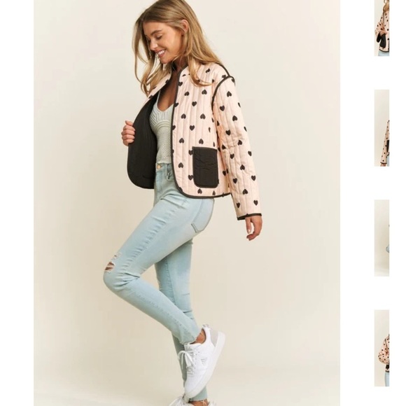 QUILTED HEART LIGHTWEIGHT OPEN PUFFER JACKET SIZE LARGE PINK BLACK - Picture 4 of 16